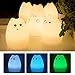 LED Night Light Baihe Dimmable Multicolor Silicone Soft Lamp Kitty Night Light Cute Baby Light 7-Color Breathing Modes USB Rechargeable Night Lamp for Babyroom Kids Children Bedroom(Celebrity Cat)