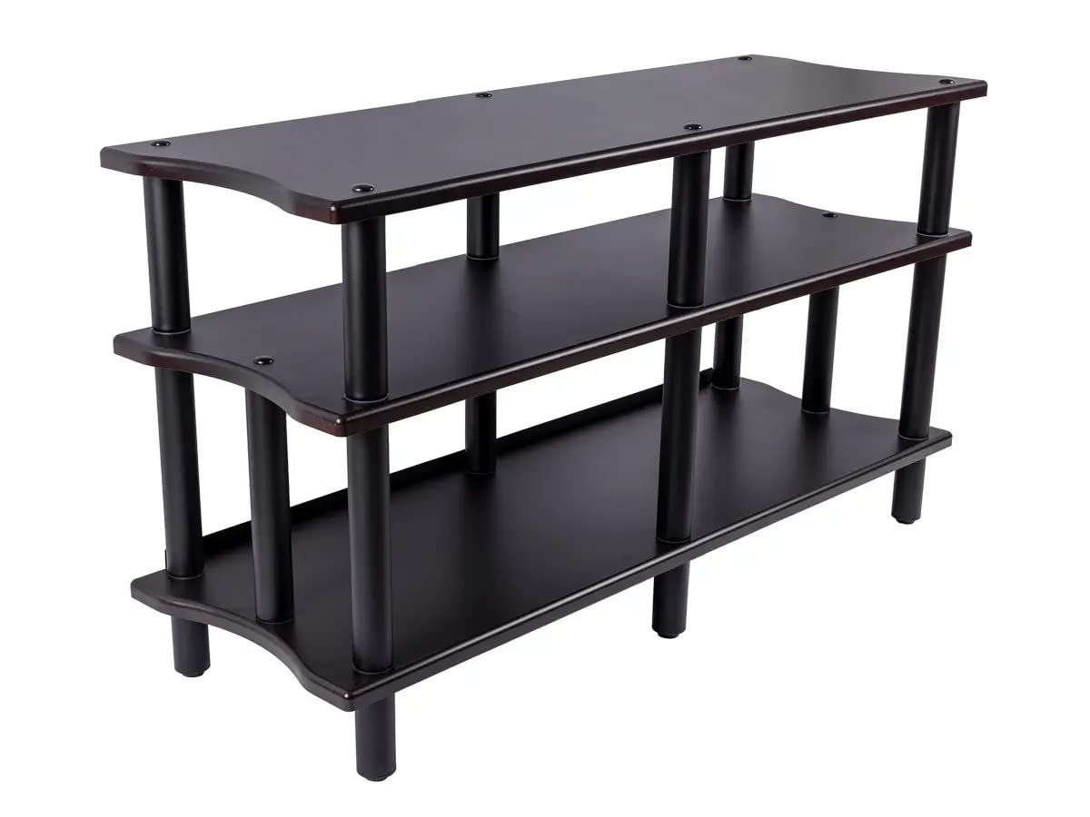 Photo 1 of ***PARTIAL SET - PRICE ADJUSTED*** 1 OF 2 Monolith Heavy Duty Double-Wide 3-Tier AV Stand - 300 Lbs Weight Capacity Per Shelf, 47.2 Inches Wide, Espresso