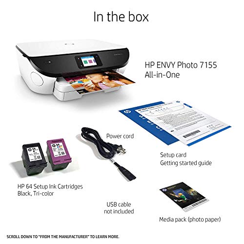 HP ENVY Photo 7155 AllinOne Color Photo Printer with Wireless