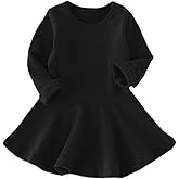 BGIRNUK Girls' Baby Dress Infant Toddler Girl Ruffles Long Sleeves Knit Sweater Cotton Dress