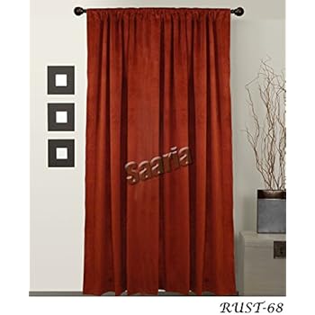 Amazon Com Saaria Rust Color Best Home Fashion Luxurious Velvet