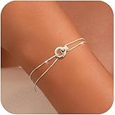KIFUTENG 925 Sterling Silver Mother Daughter Friendship Bracelets Infinity Circle Interlocking Bracelets for Women Trendy Layered Stackable Adjustable Snake Bone Bracelet Birthday Christmas Gifts