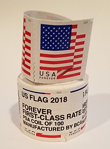 US Flag - 2018 USPS Forever First Class Postage Stamp U.S. Forever Patriotic American Flag - Coil of 100