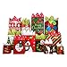 Set of Christmas Gift Bags and Tissue Paper (12 Bags + Tissue, Traditional Holiday)