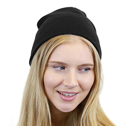 The Hat Depot Made In USA Skull Beanie Hat (Black)