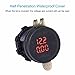 Cllena Waterproof QC 3.0 USB Charger Socket Power Outlet with Digital Voltmeter + Ammeter monitoring for Car Boat Marine Rv Motorcycle Mobiles(Red)