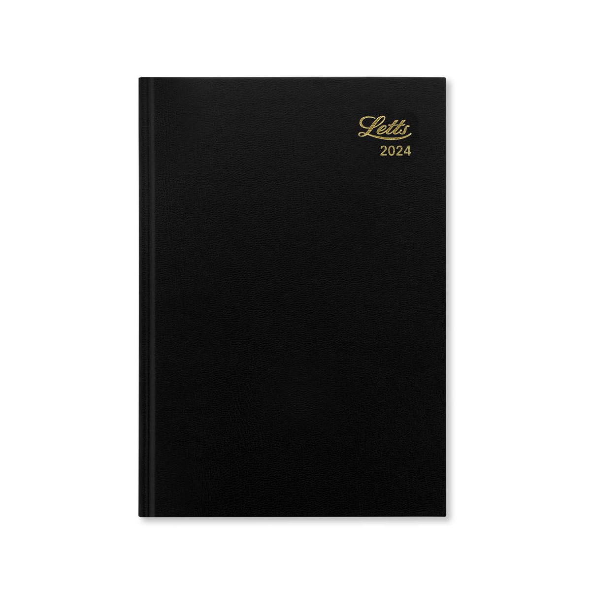 Letts Standard A5 day to a page 2024 diary - black