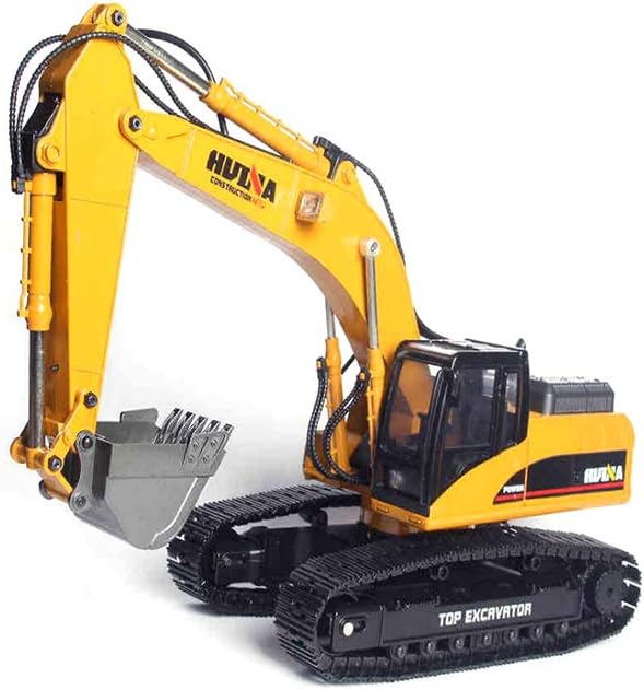 Huina 580 24lb 23 Channel 1:14 Fully Alloy Professional Excavator Toy. Heavy Duty Metal RC Construction Site Tractor. Deluxe Package as Super Gift for Children Adult