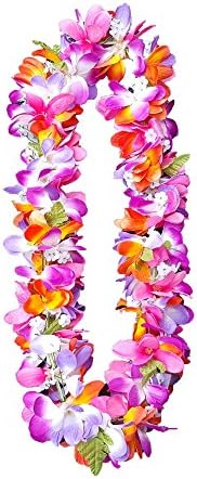 Silk Plumeria Lei - Hawaiian Lei - Flower Lei - Hawaiian Flower Lei - Hawaiian Wedding Lei - Hawaiian Party Lei - Graduation Lei - Tropical Lei - Hawaiian Costume Lei (Rainbow)