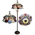 Chloe Lighting CH20B547-FL3 Tiffany-Style Roses 3-Light Floor Lamp with 20-Inch Shade