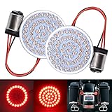 LX-LIGHT Pair 2'' Bullet Style Rear Brake Light LED Turn Signal Kit with 1157 Base for Honda Yamaha Motorcycles