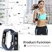 Fitness Tracker, LYOU U5 Activity Tracker: Fitness Watch Smart Bluetooth Wristband with Sleep Monitor and Black Replacement Strap for Android or iOS (Black+blue(strap))