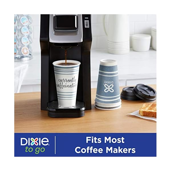 Dixie to Go Disposable Hot Beverage Paper Coffee Cups with Lids, 12 Oz