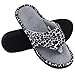 HomeTop Women’s Leopard Memory Foam Spa Thong Flip Flops Indoor House Slippers (9-10 B(M) US, Leopard/Gray)