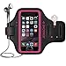 iPhone 6 7 8 SE 2020/2022 Armband, JEMACHE Fingerprint Touch Supported Gym Running Workout Arm Band for iPhone 6/6S/7/8/SE 2nd & 3rd gen with Key Holder (Rosy)