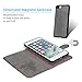 Compatible with iPhone 8 Plus Case, iPhone 7 Plus Case PU Leather Wallet Case Oil Wax Embossed Elephant TPU Inner Detachable Magnetic Credit Card Holders for iPhone 7 Plus & iPhone 8 Plus Gray