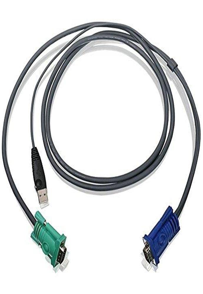 IOGEAR USB KVM Cable, 6 Feet, G2L5202U, Dark Gray