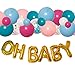 Gender Reveal Party Supplies Balloon Garland Kit - Balloon Arch Kit (Small, Big, Gold Confetti, Blue, Pink Balloons and More!), with OH BABY Foil Balloon, Tinsel Curtain, Balloon Pump, and Accessories