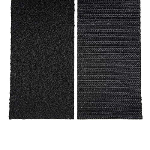 2'' Self Adhesive Hook and Loop 5 Yards Tape Fastener Sticky Back (Black) ... (2 inch by 15 Feet)
