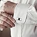 Gem Stone King Silver and Black Contoured Stainless Steel Shirts Cufflinks Men's Fashion Luxurious Tuxedo Charm Business Wedding (20X12MM)