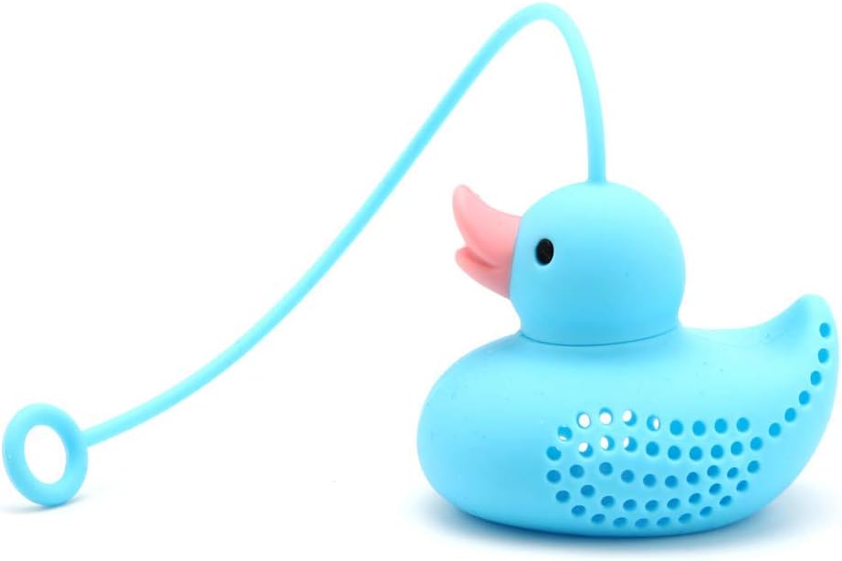 Silicone Tea Infuser for Loose Leaf Tea, Little Cute Duck Silicone Loose Leaf Herbal Tea Strainer Tea Filter for Tea Drinkers,Blue