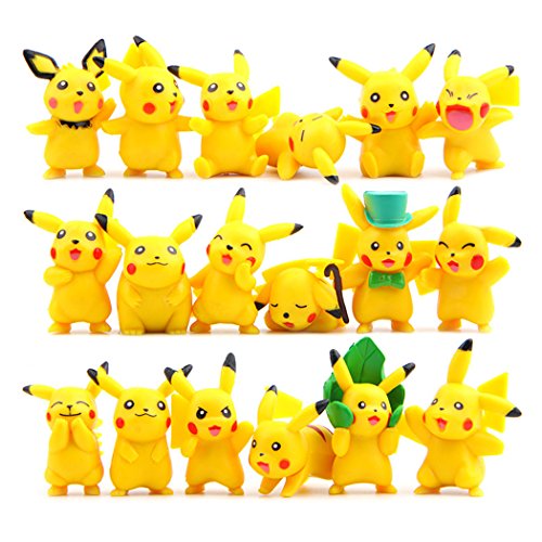 18 Pcs (1 Set ) Monster Collection Pokemon, Pikachu Action Figures, 1.8