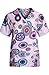 MedPro Women's Medical Scrub Set with Printed Wrap Top and Cargo Pants Pink Navy M