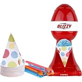 Courant Snow Cone shaved ice machine, Countertop Slushie Machine, Perfect for Desserts,Birthday Parties, with cones &ndash; Red