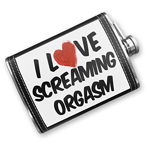 8oz Flask Stitched I Love Screaming Orgasm Cocktail Stainless Steel - Neonblond