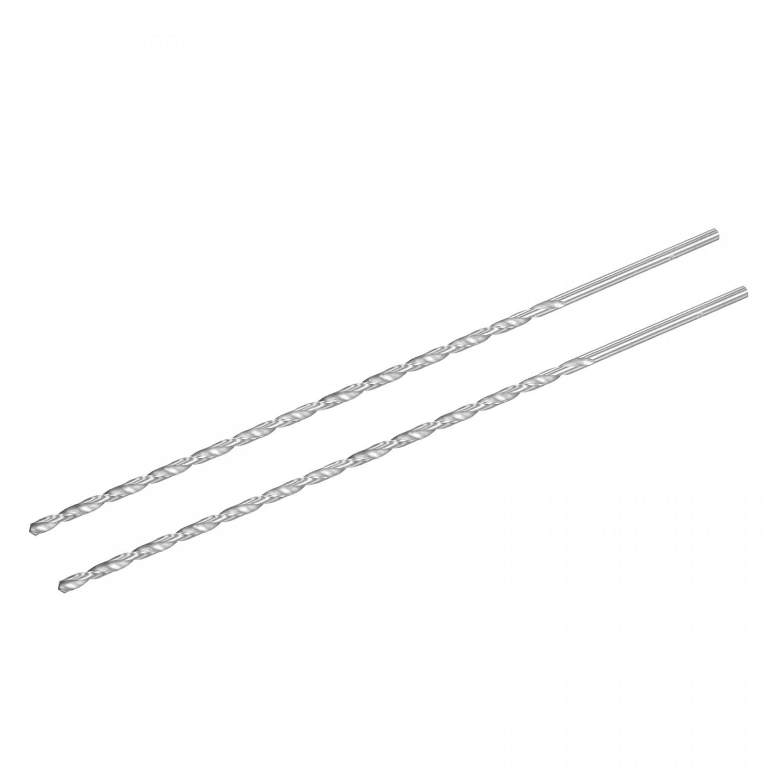 TA-VIGOR 2Pcs 4mm Extra Long Twist Drill Bits, 300mm Length High-Speed Steel HSS Straight Shank Spiral Drill Bits for Wood Metal Aluminum Plastic