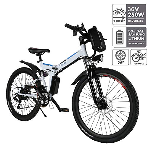 emdaot 26” Power Plus Electric Mountain Bike 21 Speed 36V 8A Lithium Battery Electric Bicycle for Adult