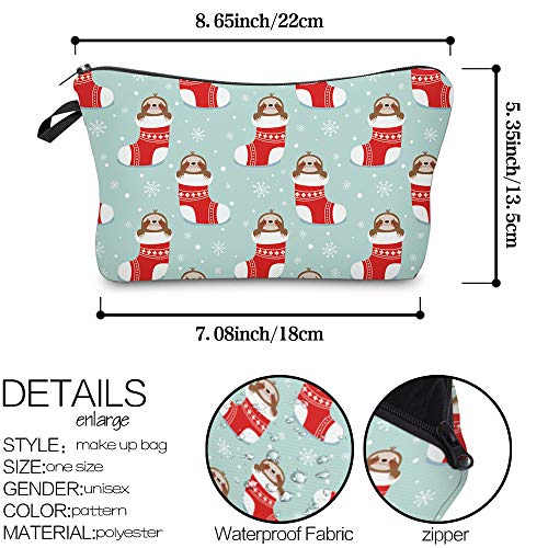 Cosmetic Bag for Women, Makeup Bag Waterproof Travel Organizer Fashion Cute Gifts Present for Women Girl(Stocking Sloth) 2 Cosmetic Bag for Women, Makeup Bag Waterproof Travel Organizer Fashion Cute Gifts Present for Women Girl(Stocking Sloth)