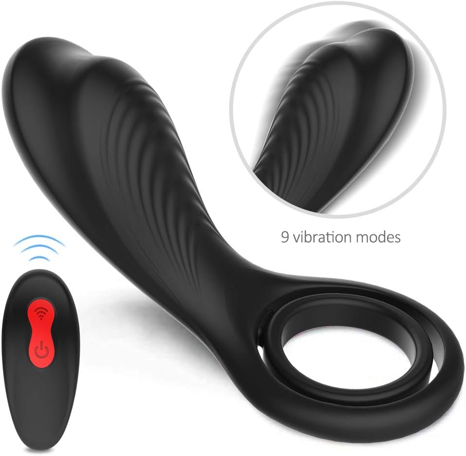 Vibranting Cook Ring with Adjustable Strap 9 Vibrantion Modes Double Pennis Ring Wand Massage Adult Six-Toy for Men