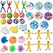 JOYIN Easter Eggs Filled with 50 Toys, Including 48 2.5” Bright Colorful and 2 Gold Prefilled Plastic Easter Eggs with 25 Kinds of Popular Toys