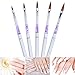 Ycyan 5Pcs Acrylic Nail Art Brush Pen Set (Size 2,4,6,8,10) Metal Handle Professional Nail Tools …