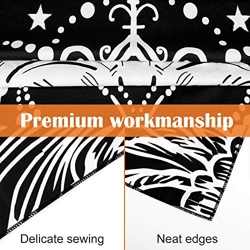 Tapestry Wall Hanging, Magicalmai Sun and Moon Wall Tapestry Burning Sun with Stars Tapestries Wall Art Mural Home Decorations for Bedroom Living Room Decor Black and White 59.1x59.1 Inches