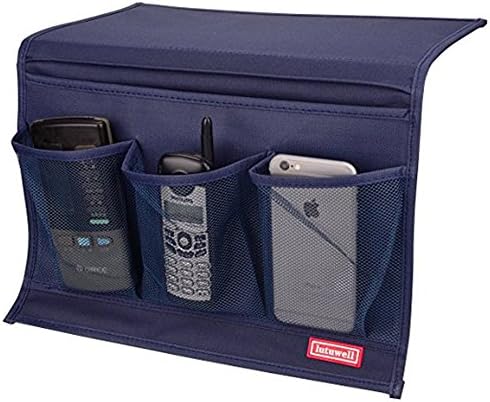 CiSiRUN Bedside Storage Organizer/ Beside Caddy / Table cabinet Storage Organizer for tablet Magazine Phone Remotes - All Within Arms Reach (1 x Bedside Storage Organizer (Blue))