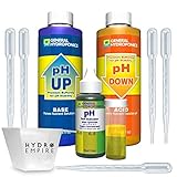 General Hydroponics pH Control Kit Adjust for 8oz pH Up and Down GH Includes 5 Pipettes and Bonus Hydro Empire 4oz Measuring Cup Bundle. The Best GH pH Test kit for hydroponic Gardens on The Market!