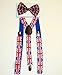 Unisex Awesome British Flag Union Jack Bowtie and Suspenders Set
