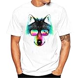 Mens Shirts,Han Shi Fashion Printing Casual Beach Short Sleeve Blouse Tank Tops Cami Vest (M, Multicolor)