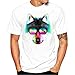 Mens Shirts,Han Shi Fashion Printing Casual Beach Short Sleeve Blouse Tank Tops Cami Vest (M, Multicolor)