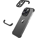 Losin Compatible with iPhone 12 Pro Max Case Borderless Design Camera Lens Protection Thin Lightweight Soft Silicone Frameless Case Shockproof Bumper Cover for iPhone 12 Pro Max 6.7 inch, Black