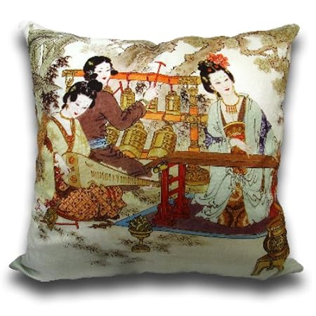 Decorative Double Side Cushion Cover Ancient Chinese Beauty Throw