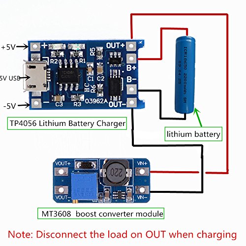 Anmbest TP4056 Micro USB Open Source 5V 1A 18650 Standalone Linear Lithium Battery Charger Over Charge Discharge Protection Integrated Board(Pack of 10) - Thumbnail 2