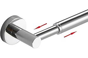 BESy Adjustable 15.9 to 28.6 Inch Single Bath Towel Bar Rack for Bathroom Accessories SUS304 Stainless Steel Towel Holder, Wall Mount with Screws Hand Towel Bar Rod Hotel Style, Polished Chrome