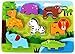 Cute Wild Animals Chunky Wooden Puzzle for Toddlers, Preschool Age w/ 