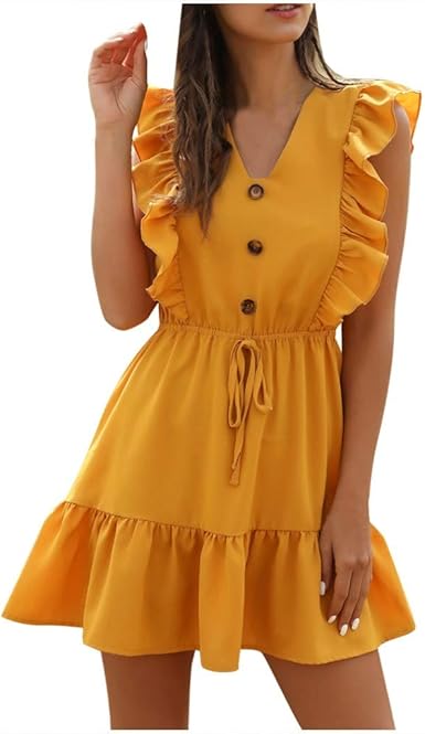 elastic waist mini dress