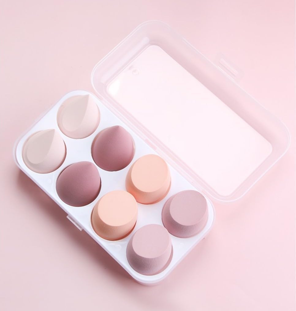 8 PACK Makeup Sponges, Latex Free Wet and Dry Makeup Sponge Makeup Beauty Blenders Wet and Dry Makeup Sponge (Pink)