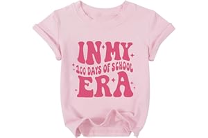 AMWIPE 100 Days of School Shirt Kids Baby Girls Happy 100th Day of School Shirts Teacher Tshirt School Days Tee Tops