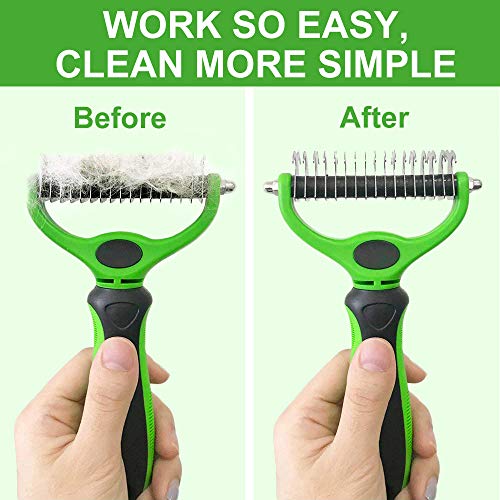 Dog Brush, Dog Brush for Matted Hair, Pet Undercoat Brush for Cat & Dog, Dog Shedding Brush, Efficiently Removes Tangles, Knots, and Mats, Easy to Clean, Hair Type - Thumbnail 4